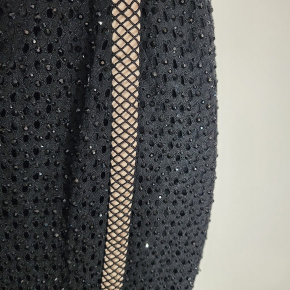 ALYCE PARIS Beaded Full Plunge Neckline Sleeveless Full Length Gown Black Size 2 - Picture 5 of 14